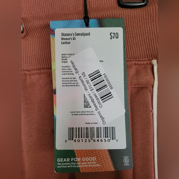 🆕 NWT Cotopaxi Organic Sweatpants-Earthen, XS - Picture 8 of 13